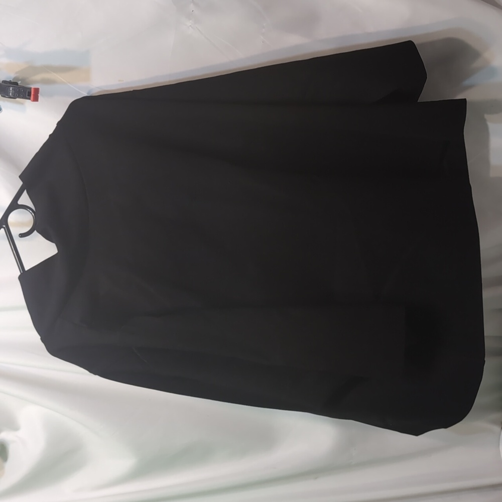 Pari Passu Funnel Neck Ponte Katy Top Black Long Sleeve Plus Size 24 NWT